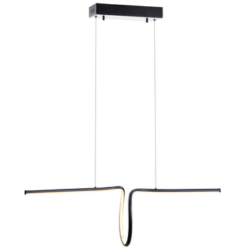 Ali 34.5" Dimmable Adjustable Integrated LED Metal Linear Pendant - JONATHAN Y